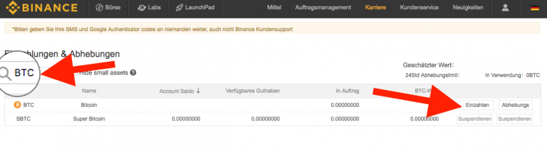 binance konto löschen